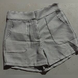 TCEC Monochrome Houndstooth High Waist Shorts